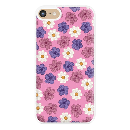 Pink, Purple And White Flowers - Floral Patterns Phone Case for iPhone 6 / 7 / 8 / SE