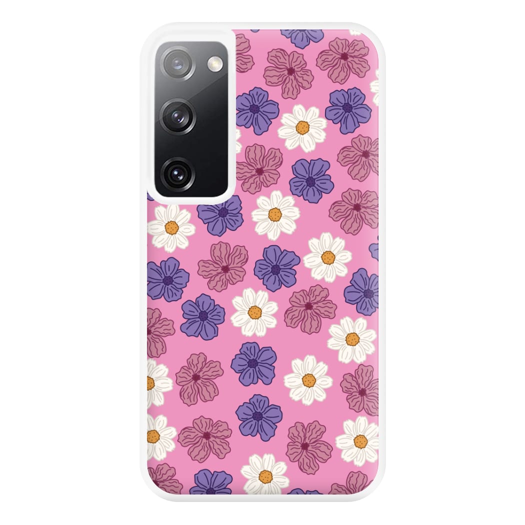 Pink, Purple And White Flowers - Floral Patterns Phone Case for Galaxy S20