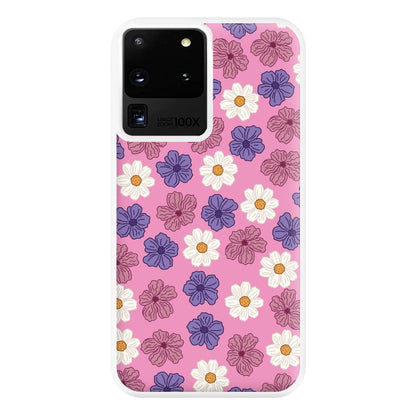 Pink, Purple And White Flowers - Floral Patterns Phone Case for Galaxy S20 Ultra