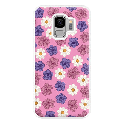 Pink, Purple And White Flowers - Floral Patterns Phone Case for Galaxy S9 Plus