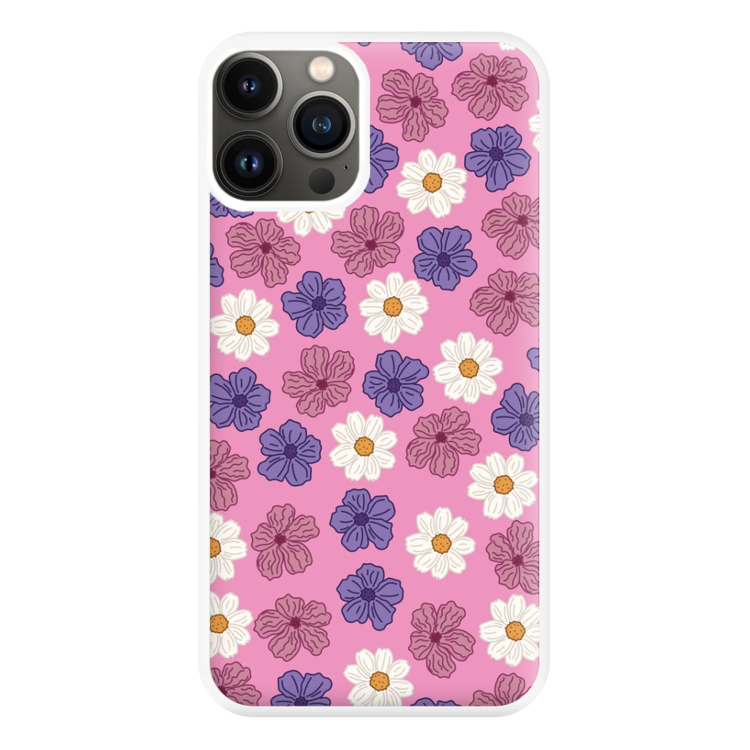 Pink, Purple And White Flowers - Floral Patterns Phone Case for iPhone 11 Pro Max