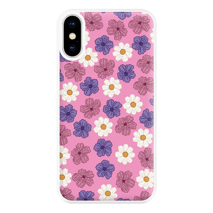 Pink, Purple And White Flowers - Floral Patterns Phone Case for iPhone XS Max