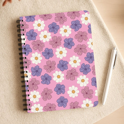Pink, Purple And White Flowers - Floral Patterns Notepad