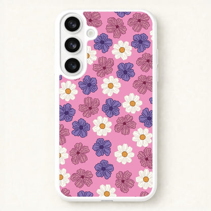 Pink, Purple And White Flowers - Floral Patterns Phone Case for Galaxy S26 Plus