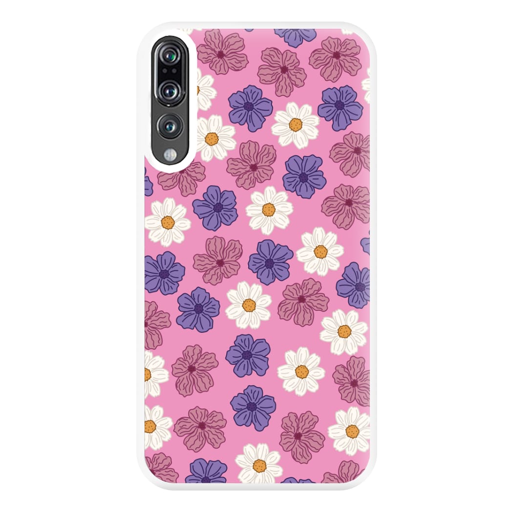 Pink, Purple And White Flowers - Floral Patterns Phone Case for Huawei P20 Pro