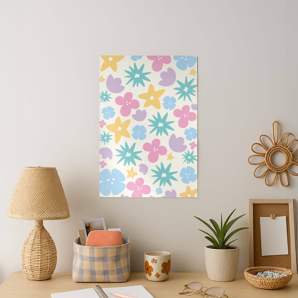 Playful Flowers - Floral Patterns Art Print