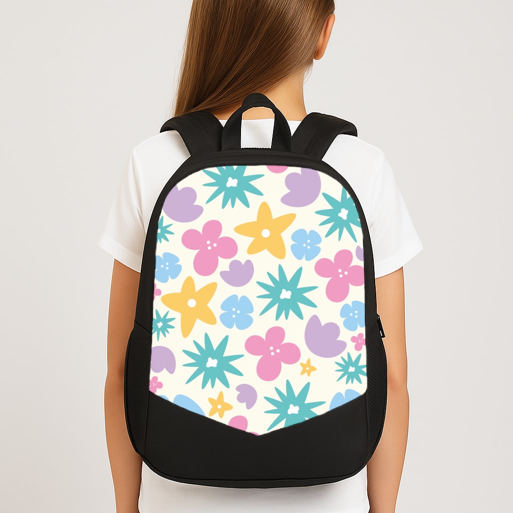 Playful Flowers - Floral Patterns Large School Bag