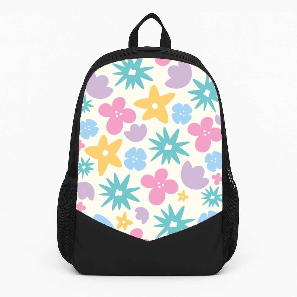 Playful Flowers - Floral Patterns Large Backpack