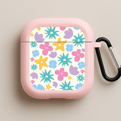 Playful Flowers - Floral Patterns Pink AirPods Case