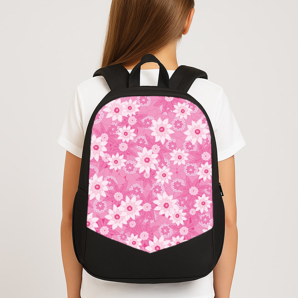 Pink Flowers - Floral Patterns Large School Bag