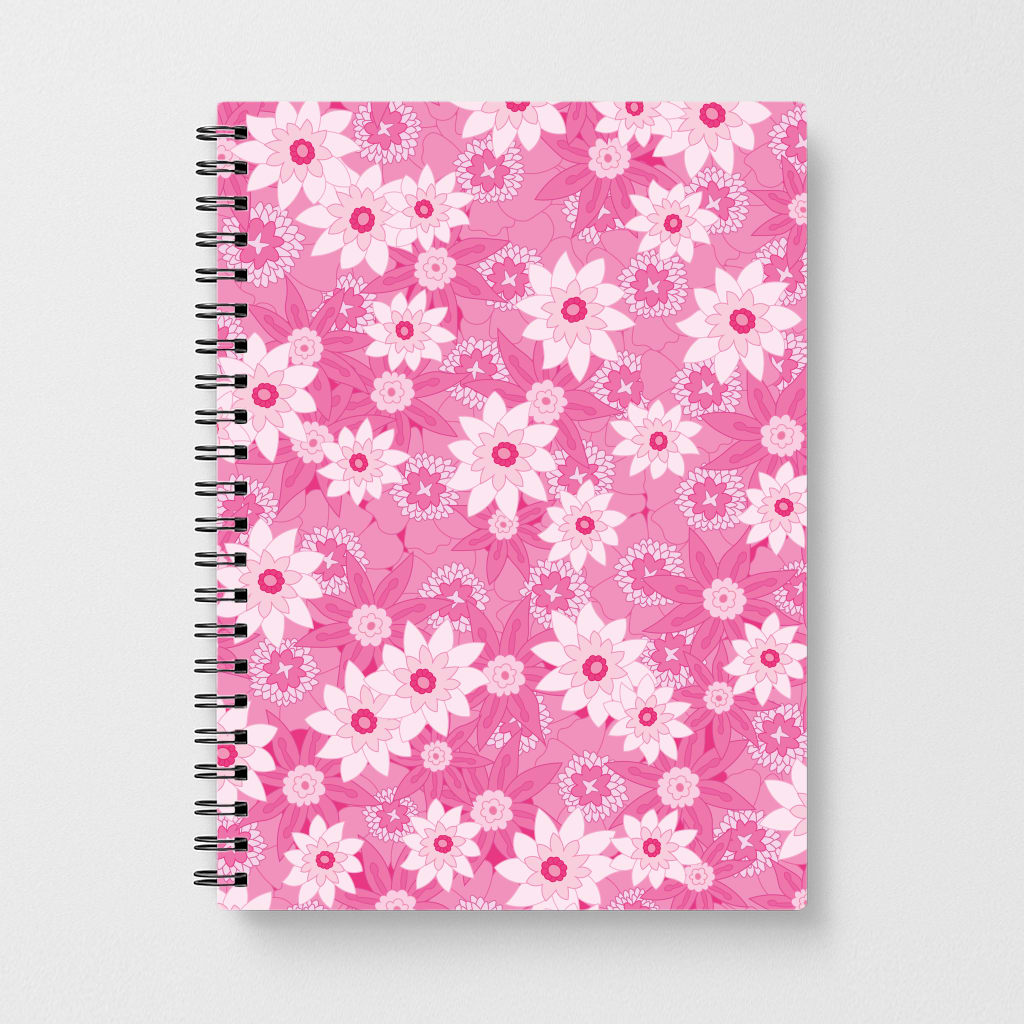 Pink Flowers - Floral Patterns Notebook