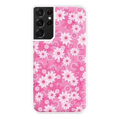 Pink Flowers - Floral Patterns Phone Case for Galaxy S21 Ultra