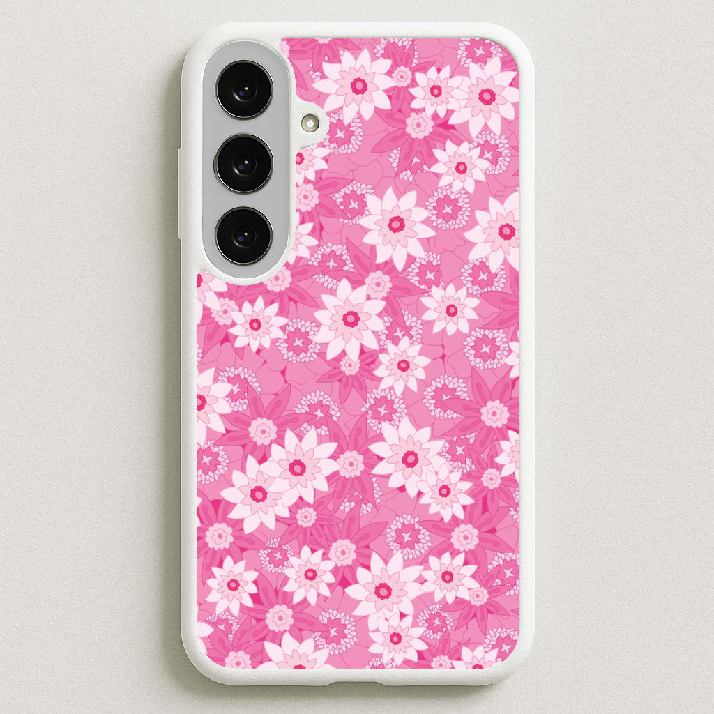 Pink Flowers - Floral Patterns Phone Case for Galaxy S25FE