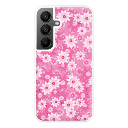 Pink Flowers - Floral Patterns Phone Case for Galaxy A55