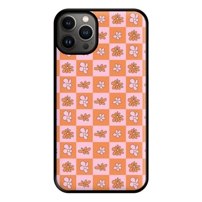 Orange And Pink Checked - Floral Patterns Phone Case for iPhone 13