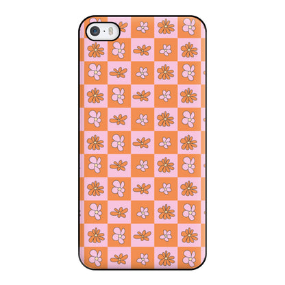 Orange And Pink Checked - Floral Patterns Phone Case for iPhone 5 / 5s / SE 2016