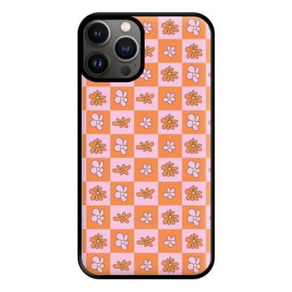 Orange And Pink Checked - Floral Patterns Phone Case for iPhone 11 Pro Max