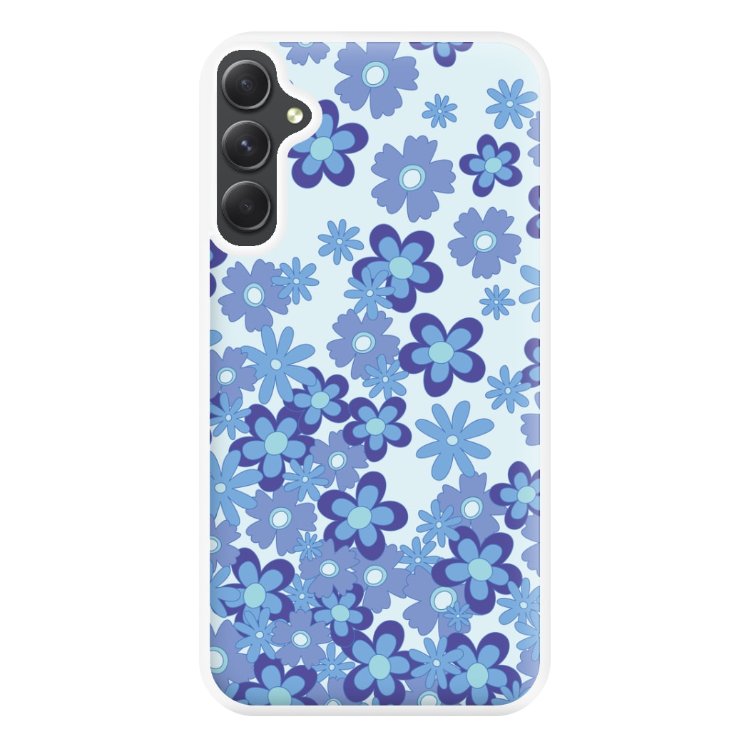 Blue Flowers - Floral Patterns Phone Case for Galaxy A54