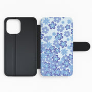 Blue Flowers - Floral Patterns Flip / Wallet Phone Case 2