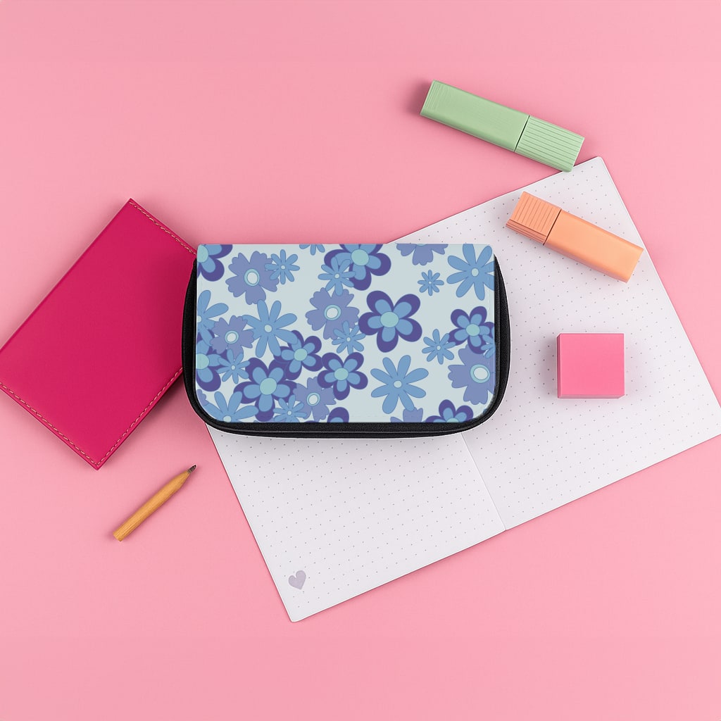 Blue Flowers - Floral Patterns Pencil Case