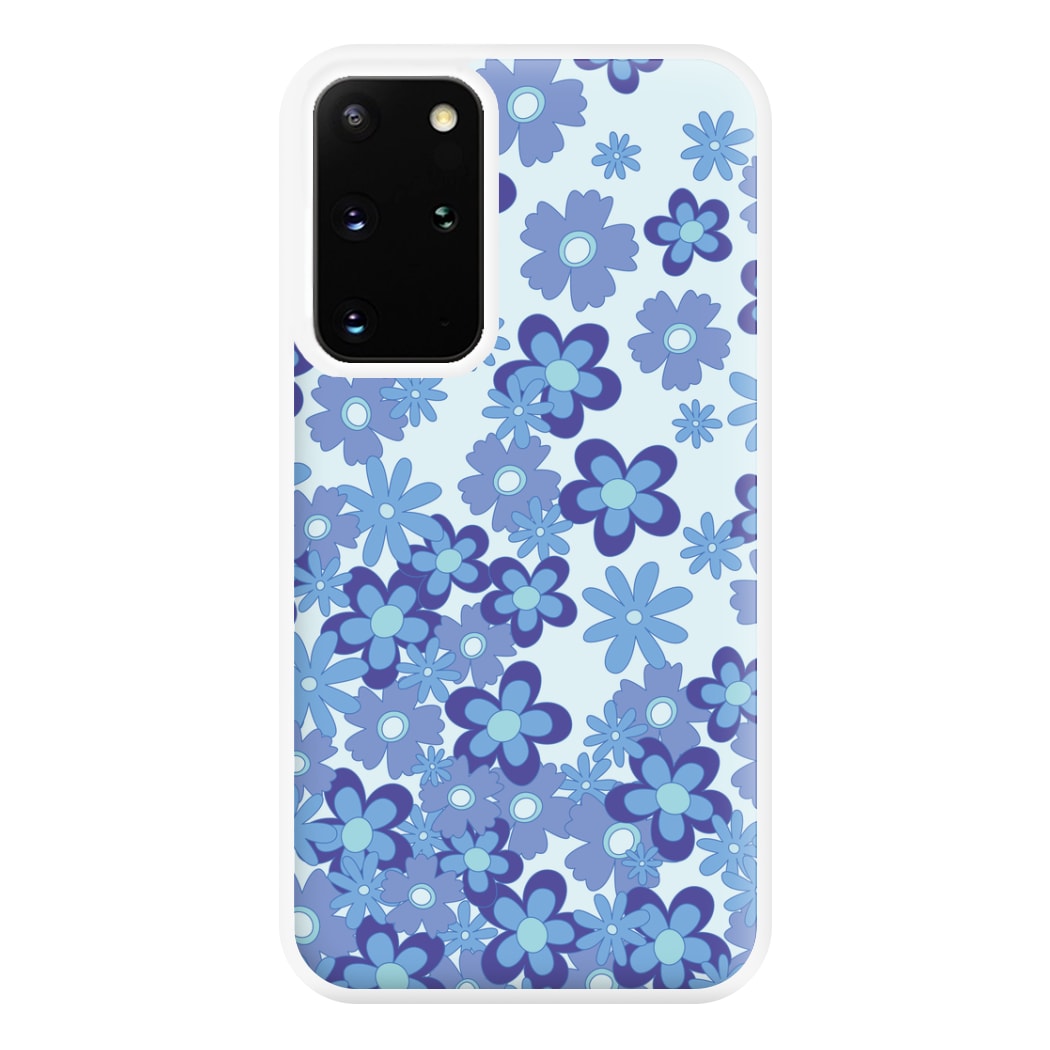 Blue Flowers - Floral Patterns Phone Case for Galaxy S20 Plus