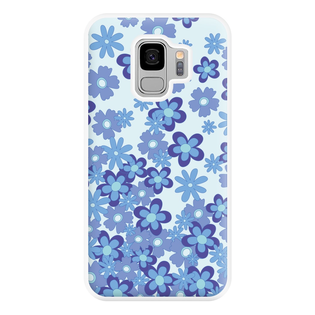 Blue Flowers - Floral Patterns Phone Case for Galaxy S9 Plus