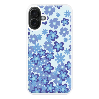 Blue Flowers - Floral Patterns Phone Case for iPhone 16 Plus