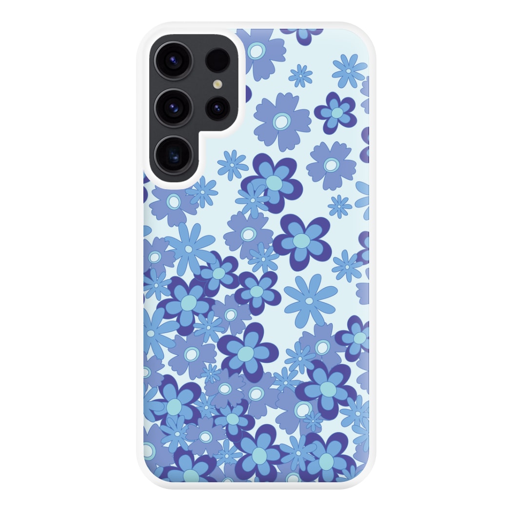 Blue Flowers - Floral Patterns Phone Case for Galaxy S23 Ultra