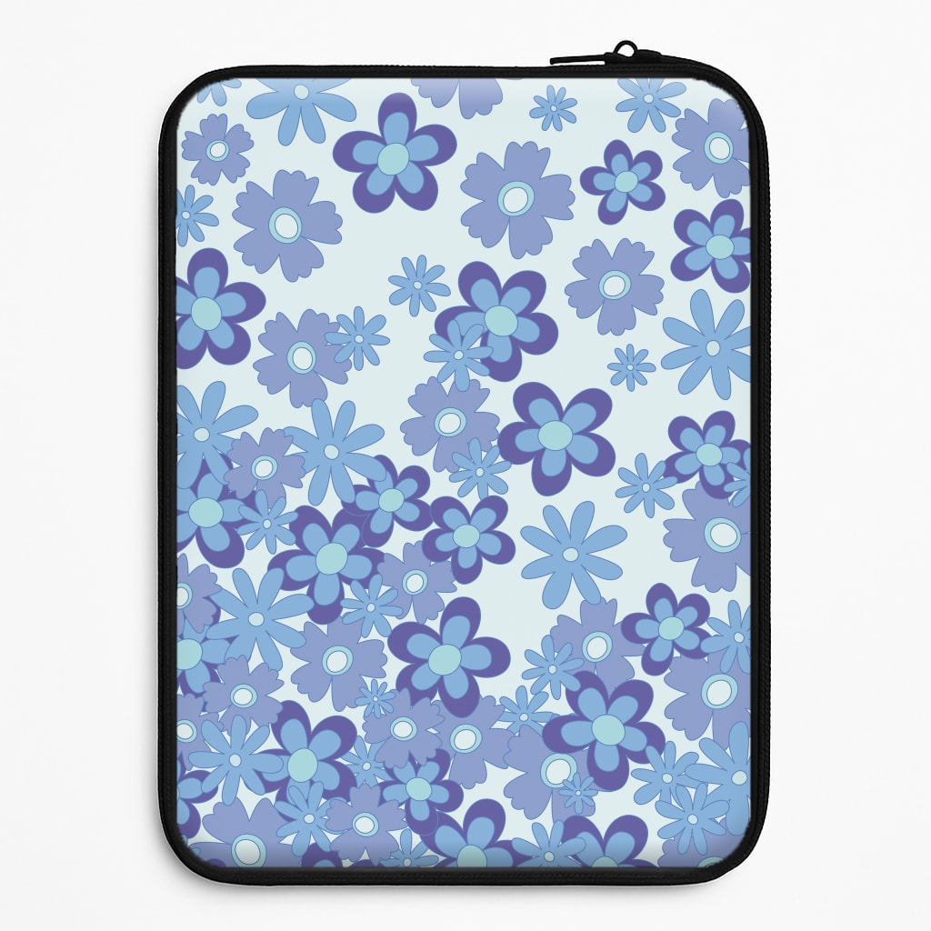 Blue Flowers - Floral Patterns Laptop Sleeve