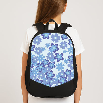 Blue Flowers - Floral Patterns Large School Bag