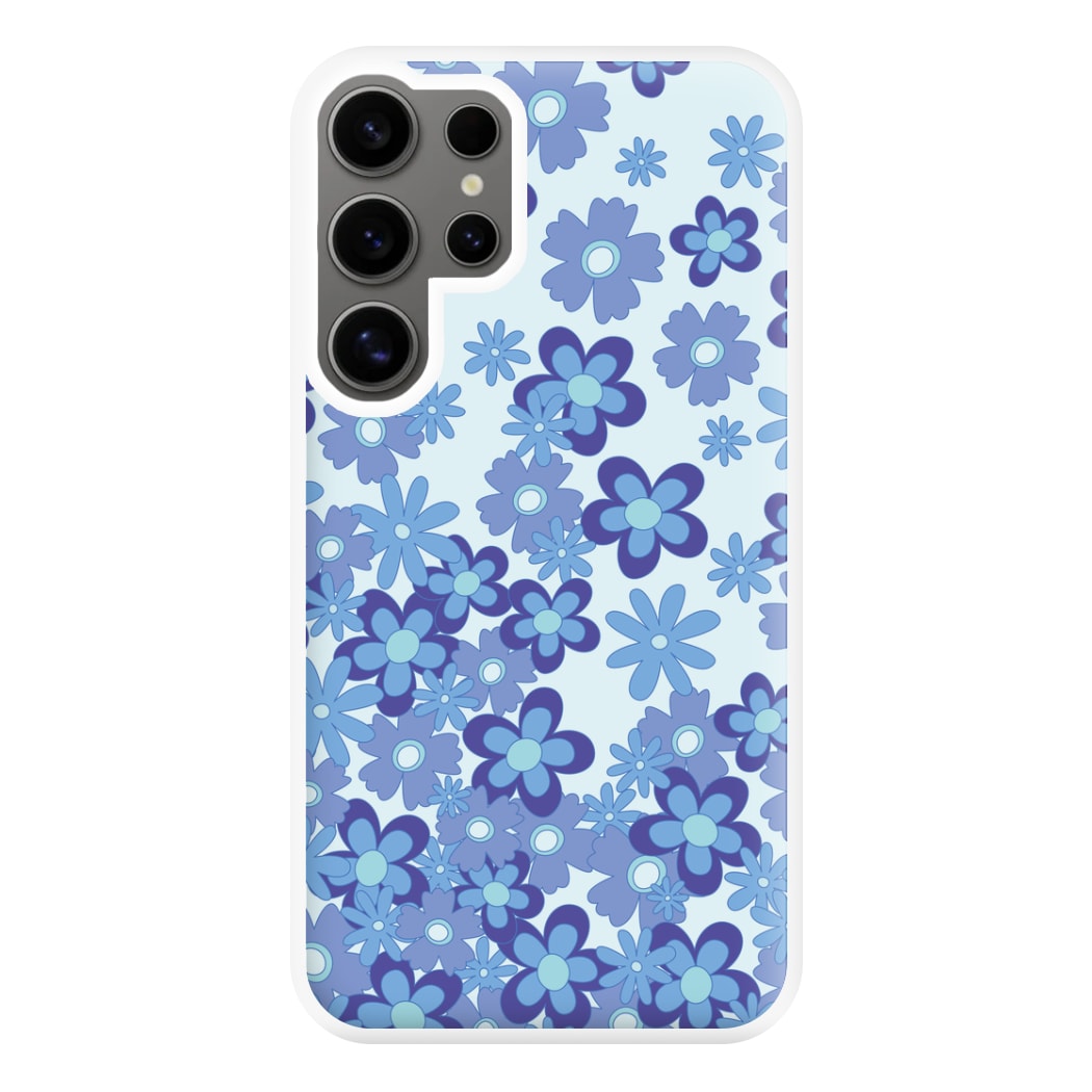 Blue Flowers - Floral Patterns Phone Case for Galaxy S24 Ultra