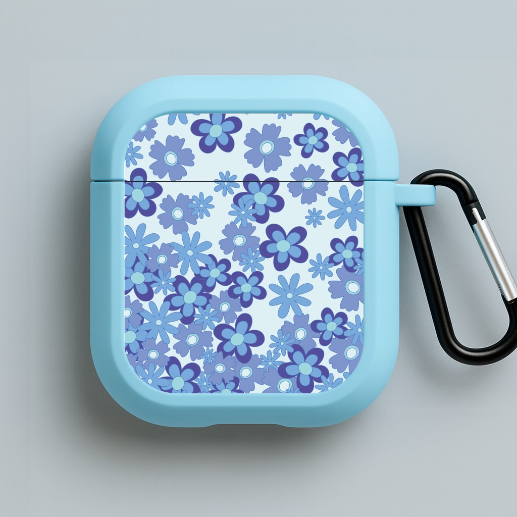 Blue Flowers - Floral Patterns Blue AirPods Case
