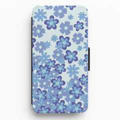 Blue Flowers - Floral Patterns Flip / Wallet Phone Case