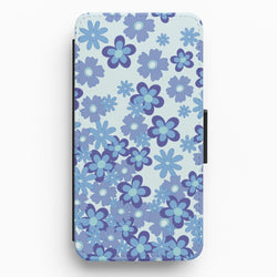 Blue Flowers - Floral Patterns Flip / Wallet Phone Case
