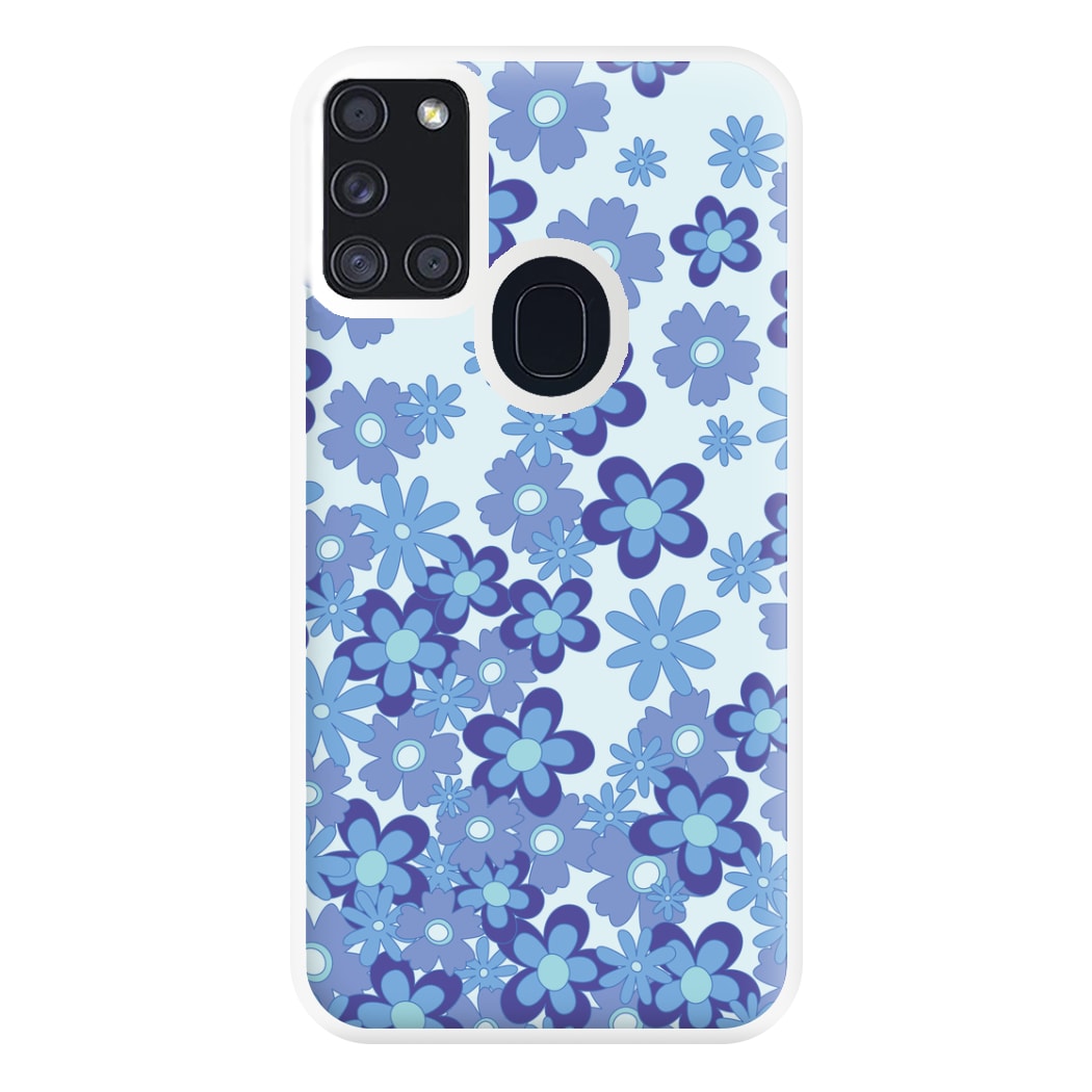 Blue Flowers - Floral Patterns Phone Case for Galaxy A21s