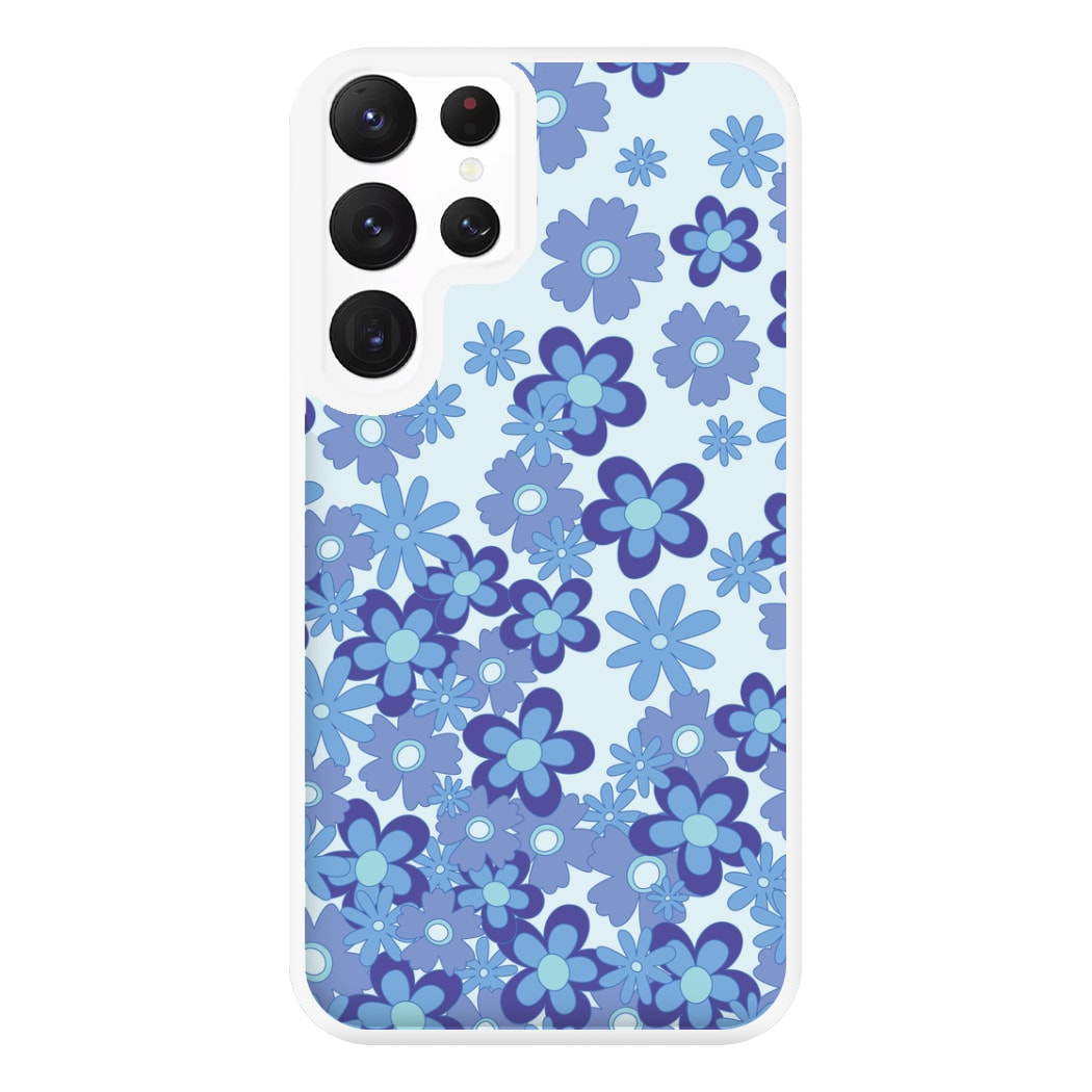 Blue Flowers - Floral Patterns Phone Case for Galaxy S22 Ultra