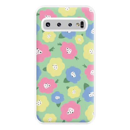 Painted Flowers - Floral Patterns Phone Case for Galaxy S10 Plus