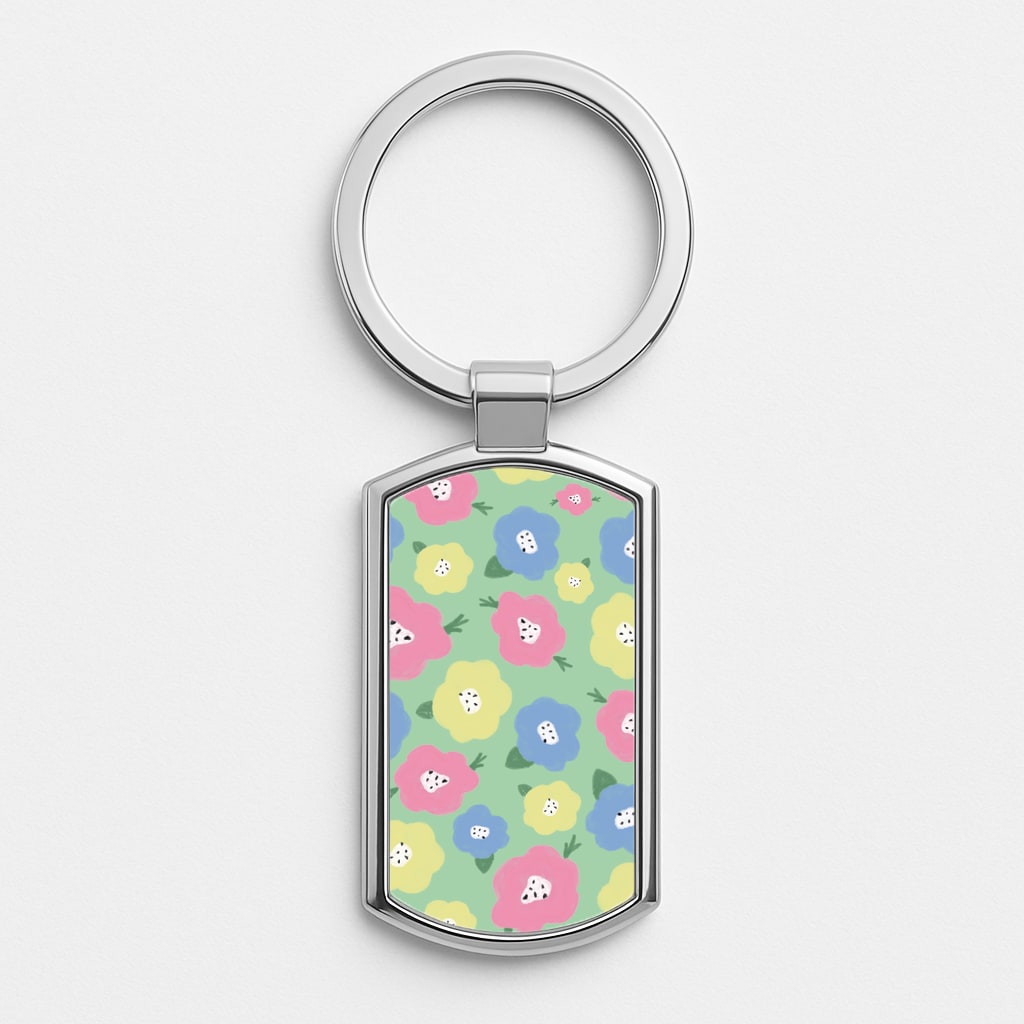 Painted Flowers - Floral Patterns Luxury Keyring