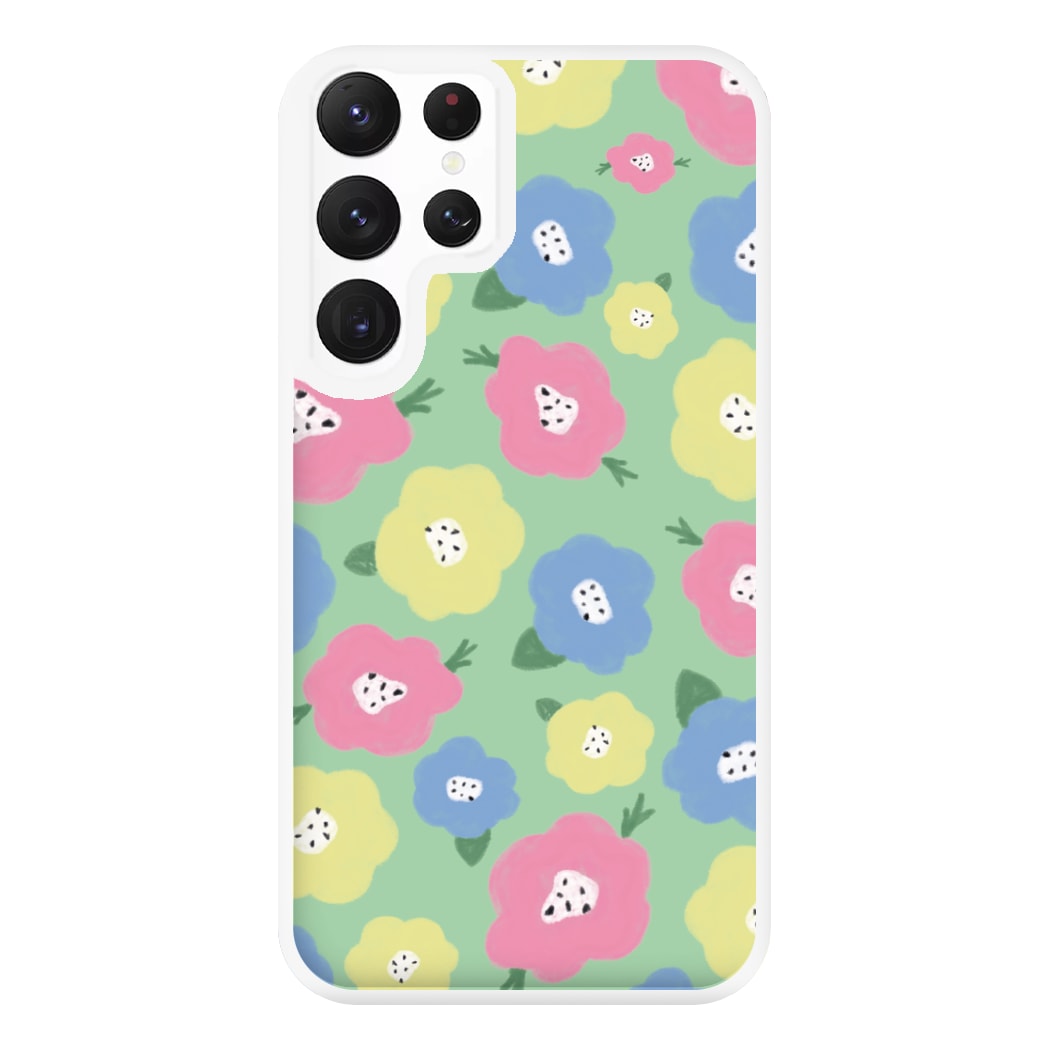 Painted Flowers - Floral Patterns Phone Case for Galaxy S22 Ultra