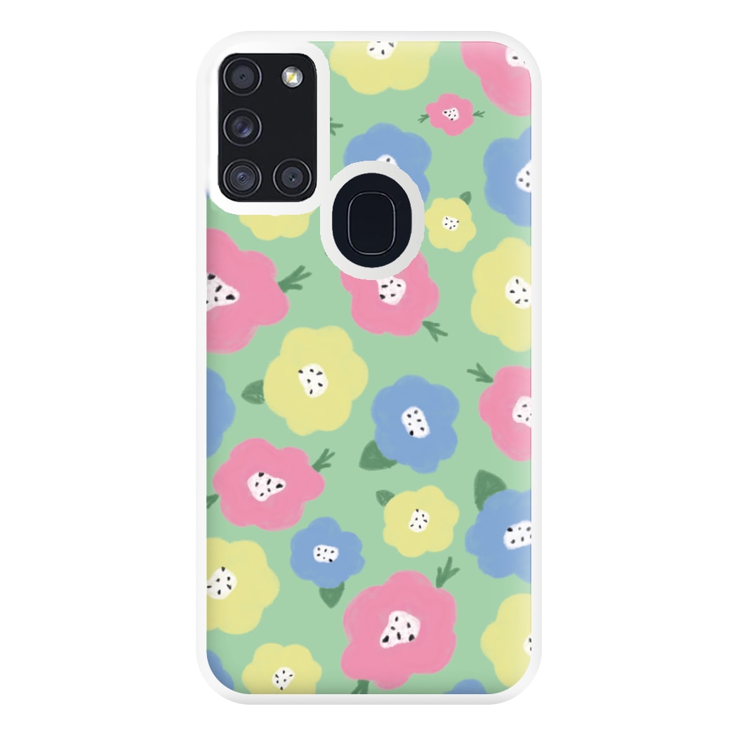 Painted Flowers - Floral Patterns Phone Case for Galaxy A21s