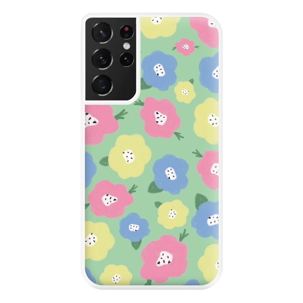 Painted Flowers - Floral Patterns Phone Case for Galaxy S21 Ultra