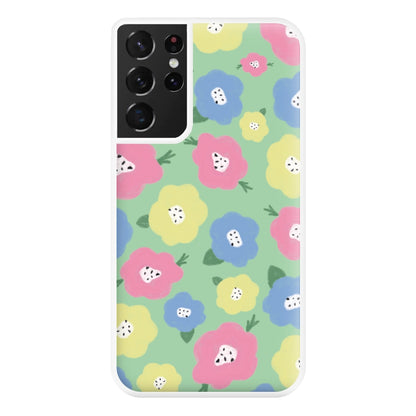 Painted Flowers - Floral Patterns Phone Case for Galaxy S21 Ultra