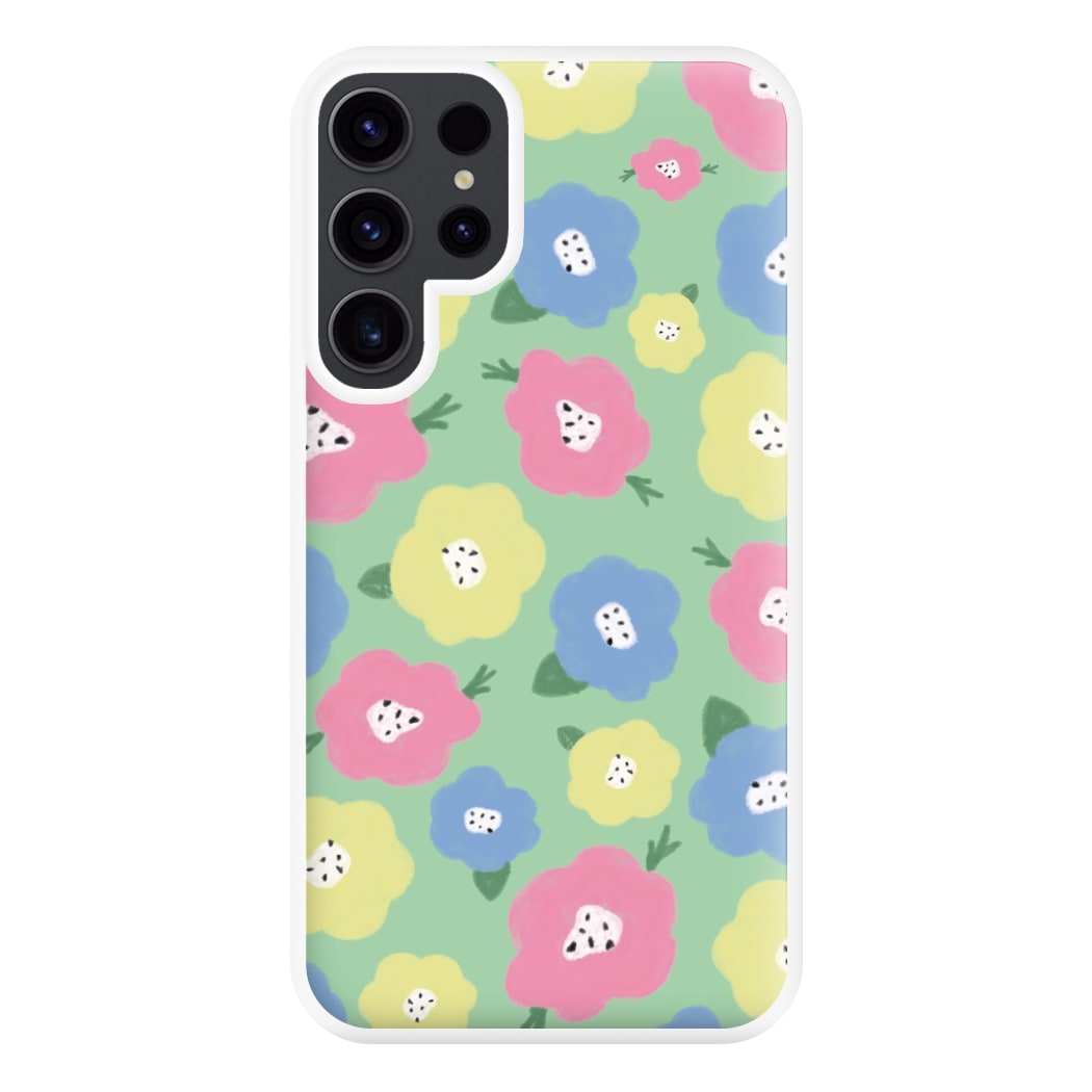 Painted Flowers - Floral Patterns Phone Case for Galaxy S23 Ultra