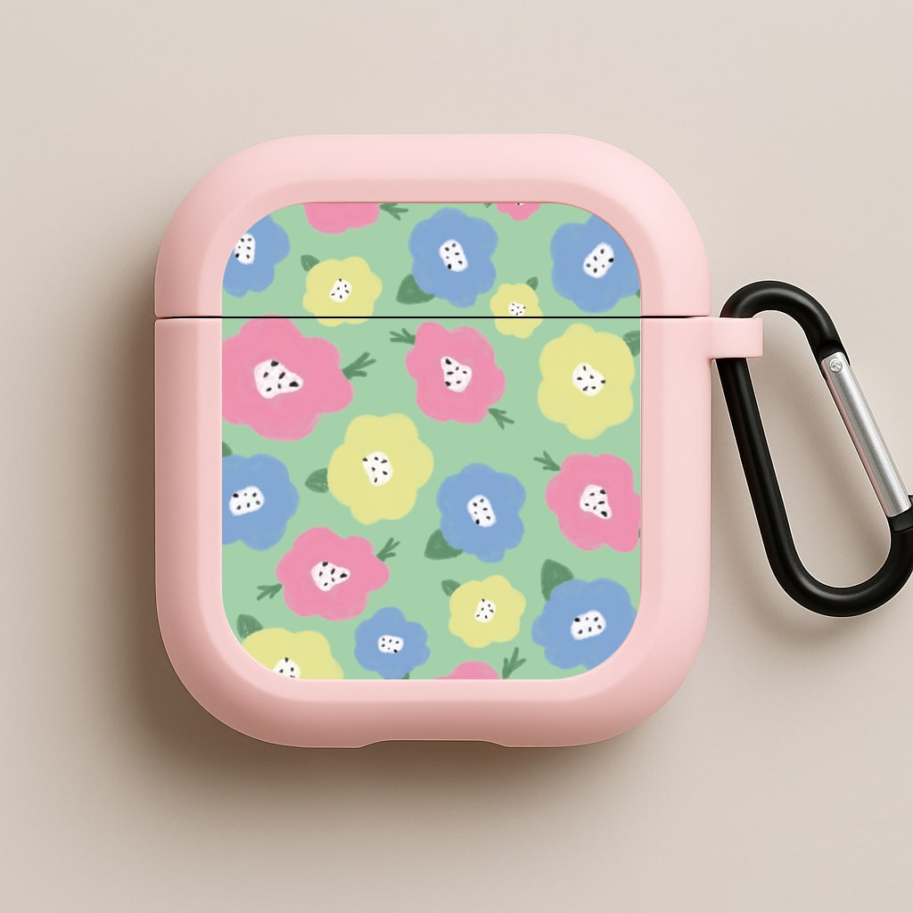 Painted Flowers - Floral Patterns Pink AirPods Case