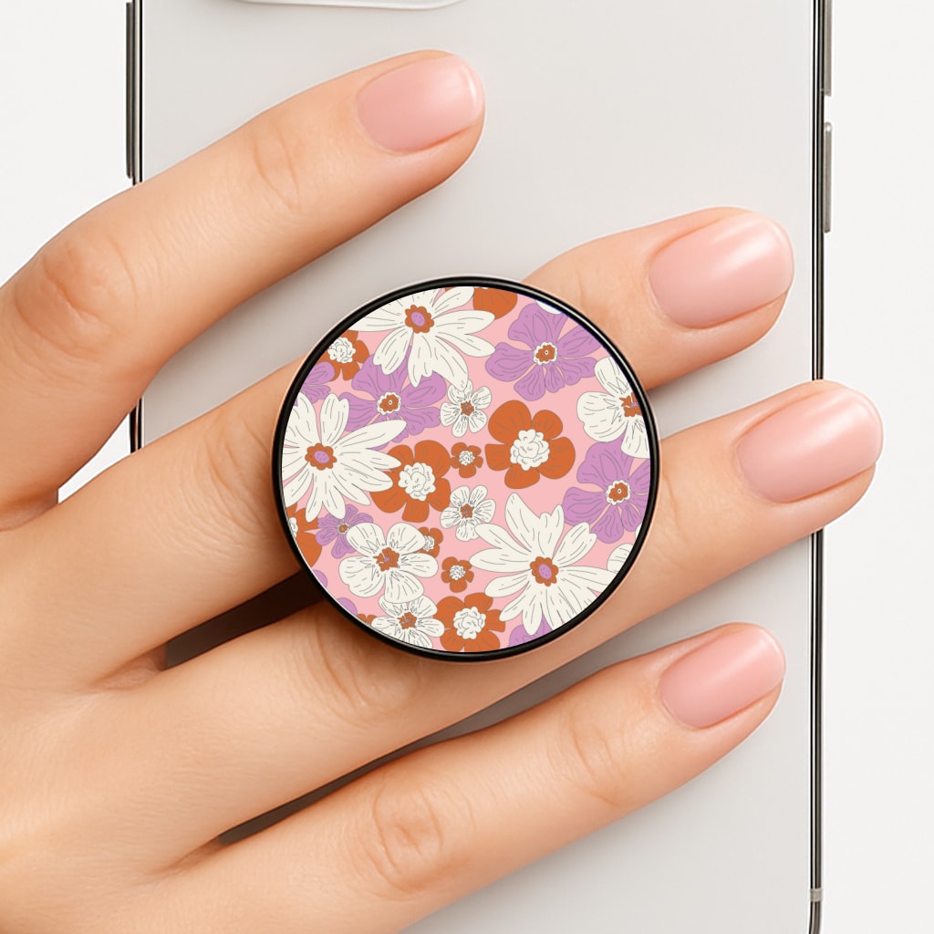 Retro Flowers - Floral Patterns Phone Grip