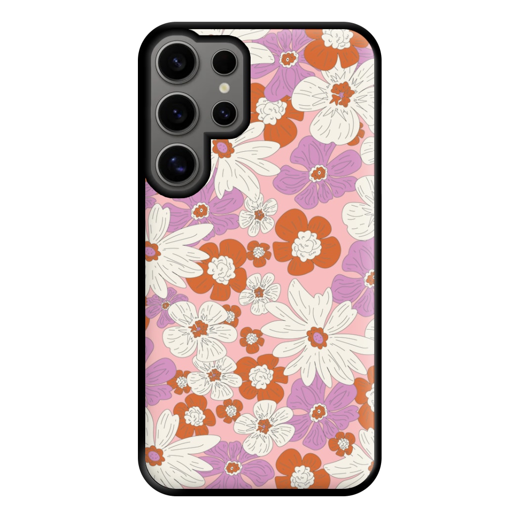 Retro Flowers - Floral Patterns Phone Case for Galaxy S24 Ultra