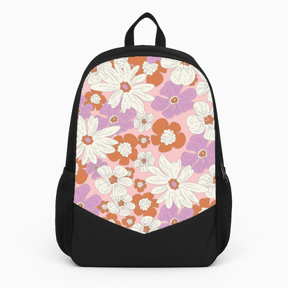 Retro Flowers - Floral Patterns Large Backpack