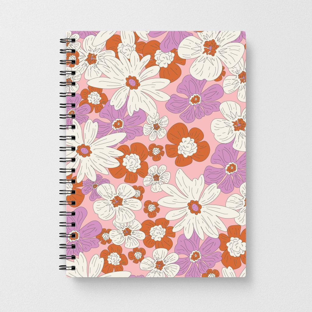 Retro Flowers - Floral Patterns Notebook