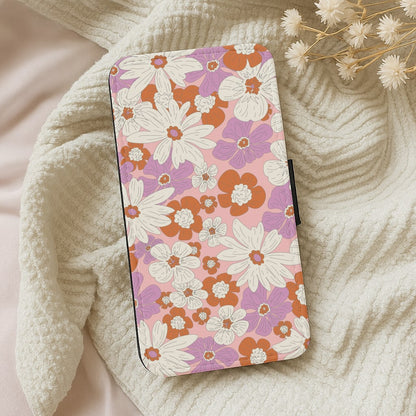 Retro Flowers - Floral Patterns Wallet Phone Case