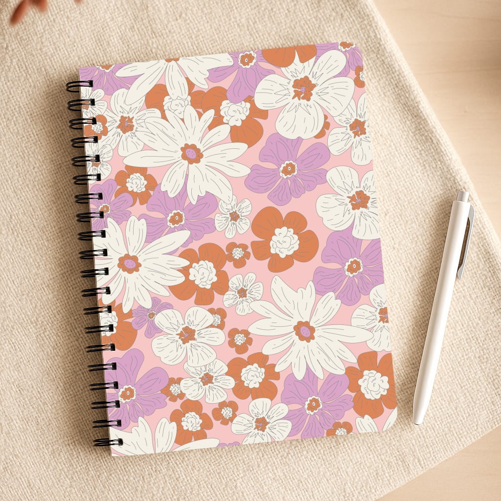 Retro Flowers - Floral Patterns Notepad
